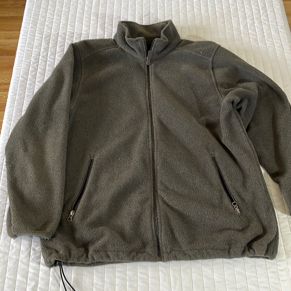 Grey, Land End, Men’s large fleece jacket